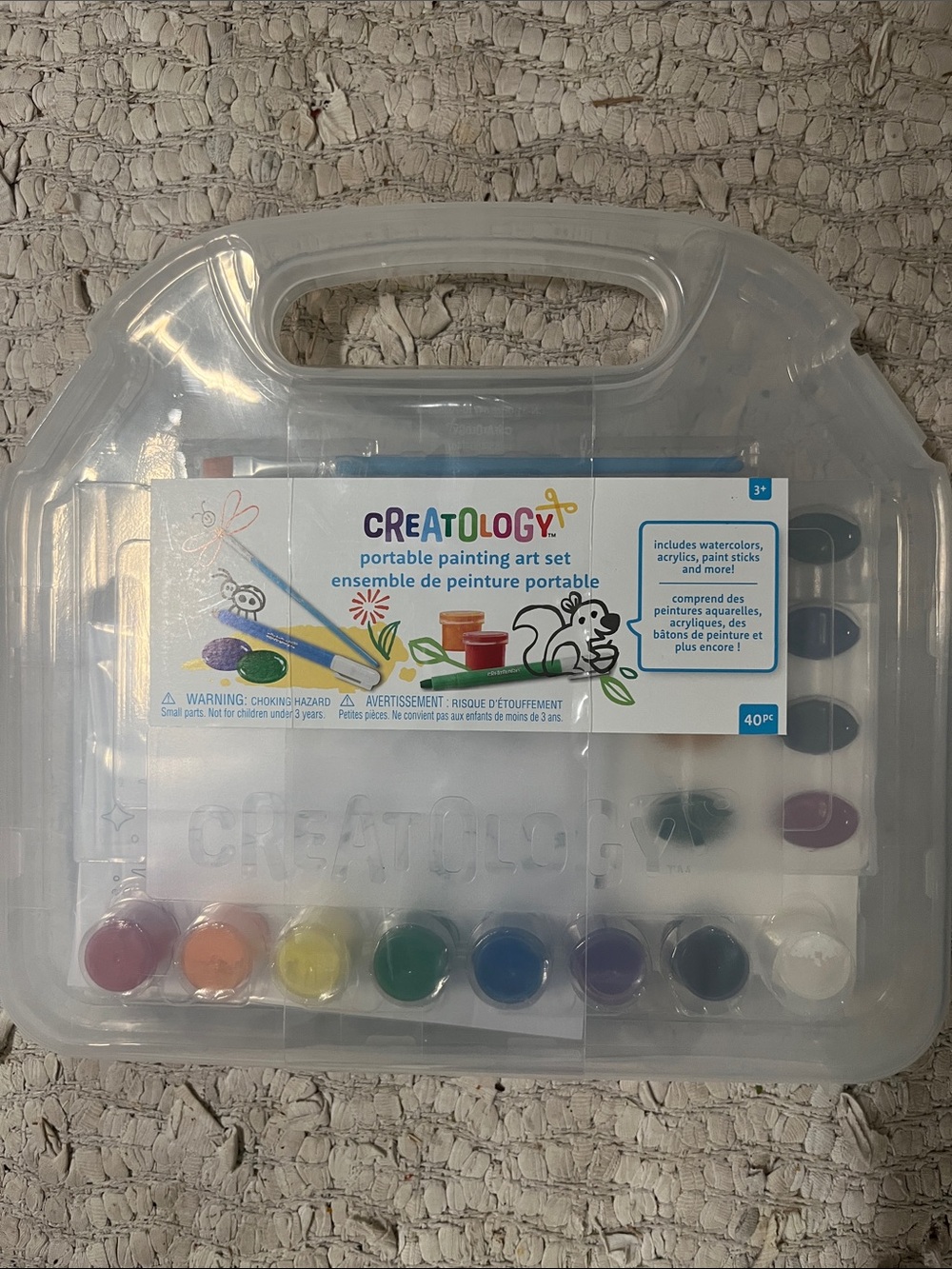 Creatology Kids Portable Painting Art Set - Clear Case with Multicolor Paints